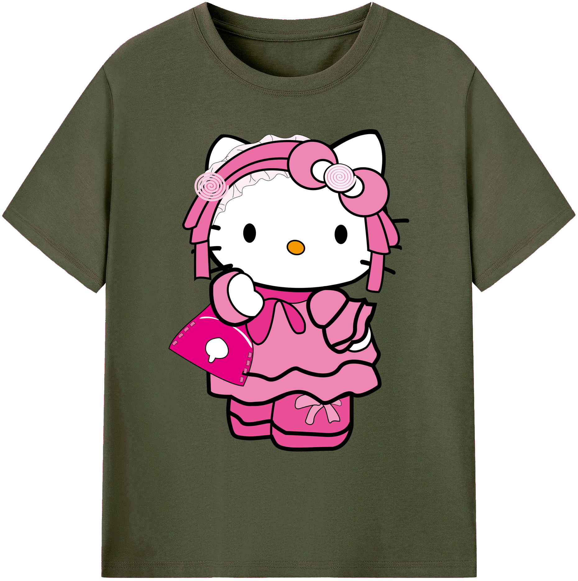 （画像用） Hello Kitty ハローキティ 綿100％ メンズ半袖Tシャツ｜肌触りやわらか＆通気性